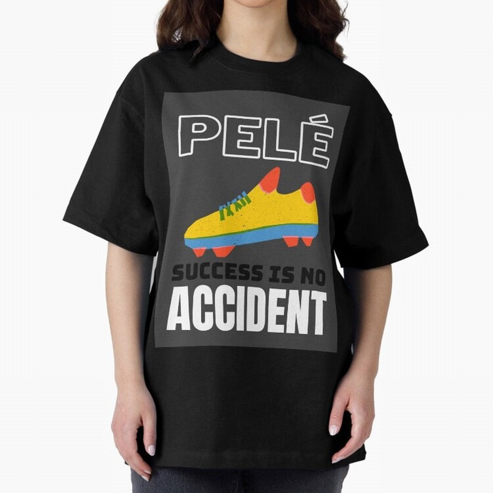 Pele Quote Success Is No Accident Graphic Classic T-Shirt Support Your Favorite Stars during Global Football Passion for FIFA World Cup 2026 Group Stage, Built around Messi and Cristiano Ronaldo, Spain, Football History, Final Match Energy, Crowd