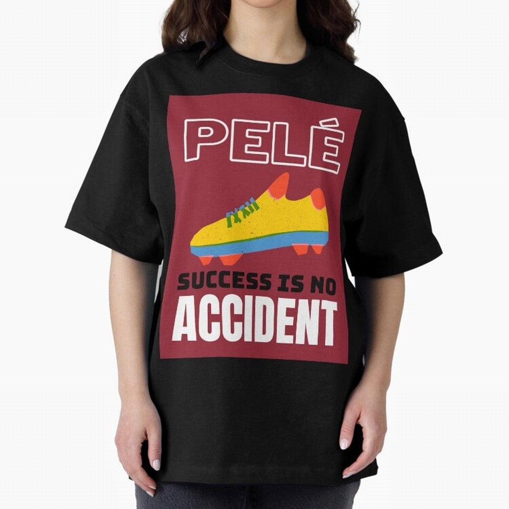 Pele Quote Success Is No Accident Graphic Classic T-Shirt Represent the Passion of Global Football Passion for FIFA World Cup 2026 Group Stage, Built around Messi, Portugal, Spain and Germany, Vintage Soccer Flavor, Modern Football Stars, National