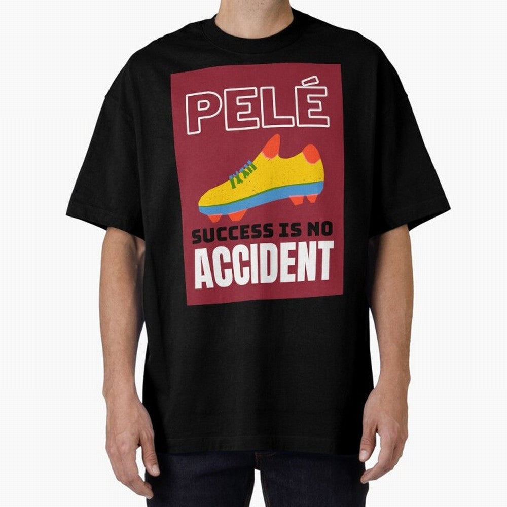 Pele Quote Success Is No Accident Graphic Classic T-Shirt Represent the Passion of Global Football Passion for FIFA World Cup 2026 Group Stage, Built around Messi, Portugal, Spain and Germany, Vintage Soccer Flavor, Modern Football Stars, National
