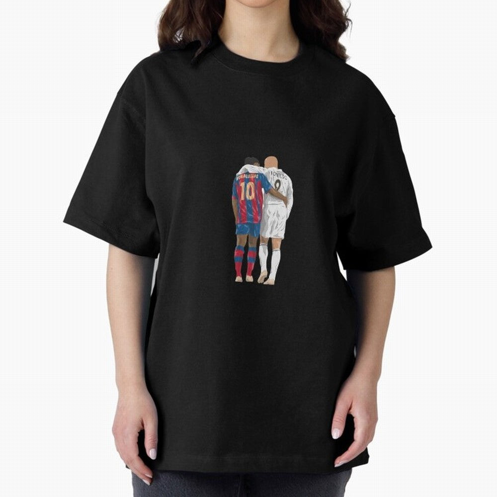 Ronaldinho, Ronaldo Minimalist Oversized T-Shirt Celebrate the Stars of FIFA World Cup 2026 for Fans of Haaland and Spain, Bringing Match Day Excitement, Supporter Culture, Golden Goals and Global Football Passion; Ideal for Fans Who Follow Messi,