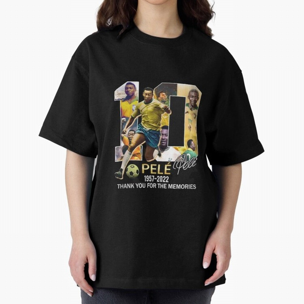 Signed Pele Shirt Oversized T-Shirt Stand Out with Spirit from FIFA World Cup 2026 Group Stage for Fans of Cristiano Ronaldo, Haaland and CR7 and France and Portugal, Bringing Goal Celebration Energy, Supporter Heritage, Football Icons and