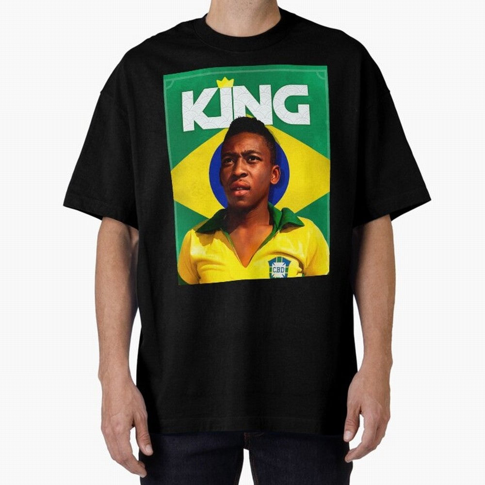 King Pele Oversized T-Shirt Follow the Final Road of the FIFA World Cup 2026 Group Stage Journey through Mbappe Highlights, Spain and Netherlands Pride, Championship Spirit, Famous Goals, Roaring Crowds and International Football Unity; Perfect for