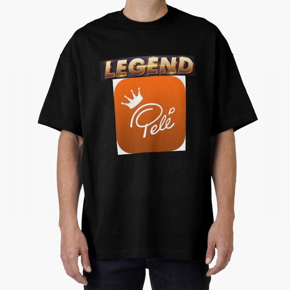 Signed Pele Shirt Oversized T-Shirt Celebrate Unforgettable Nights in FIFA World Cup 2026 Spirit, Celebrating England, Haaland, Game Day Rituals, Football Legends, Country Pride and the Road to the Final; Great for Watch Parties, Sports Bars,