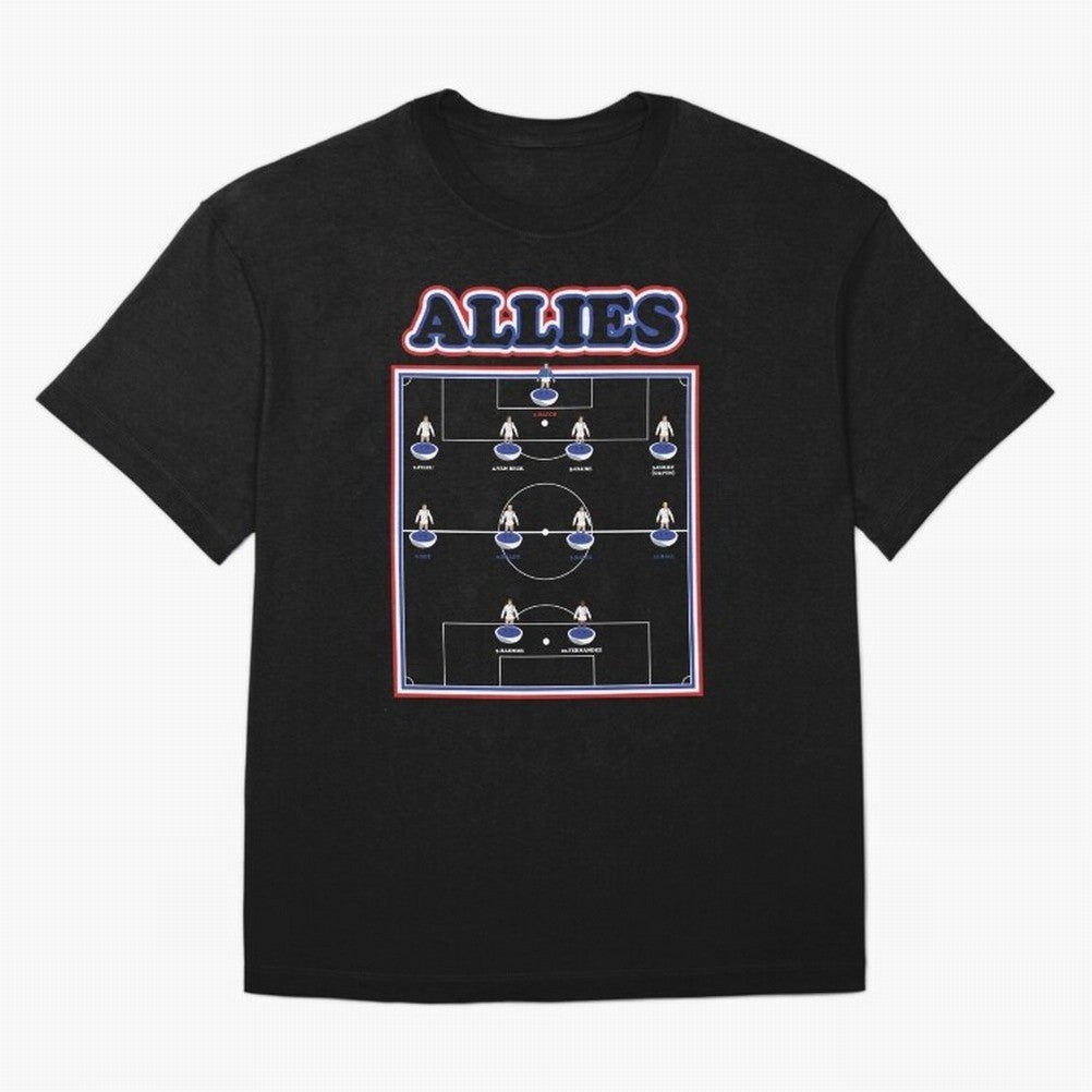 The Allies Team Line Up Oversized T-Shirt Honor Football Greatness during Global Football Passion for FIFA World Cup 2026, Inspired by Messi, Neymar and Mbappe, Argentina and Brazil, Championship Spirit, Famous Goals, Roaring Crowds and