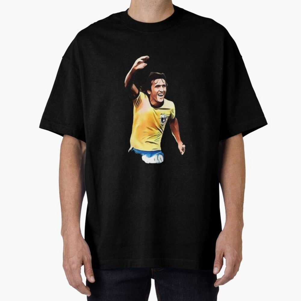 Legends of The Beautiful Game Cartoon Collection Legends Arthur Zico 2 Cartoon Artwork134 Oversized T-Shirt Bring a Champion Mindset to the FIFA World Cup 2026 Journey through Neymar Highlights, Brazil, Portugal and Argentina Pride, Stadium