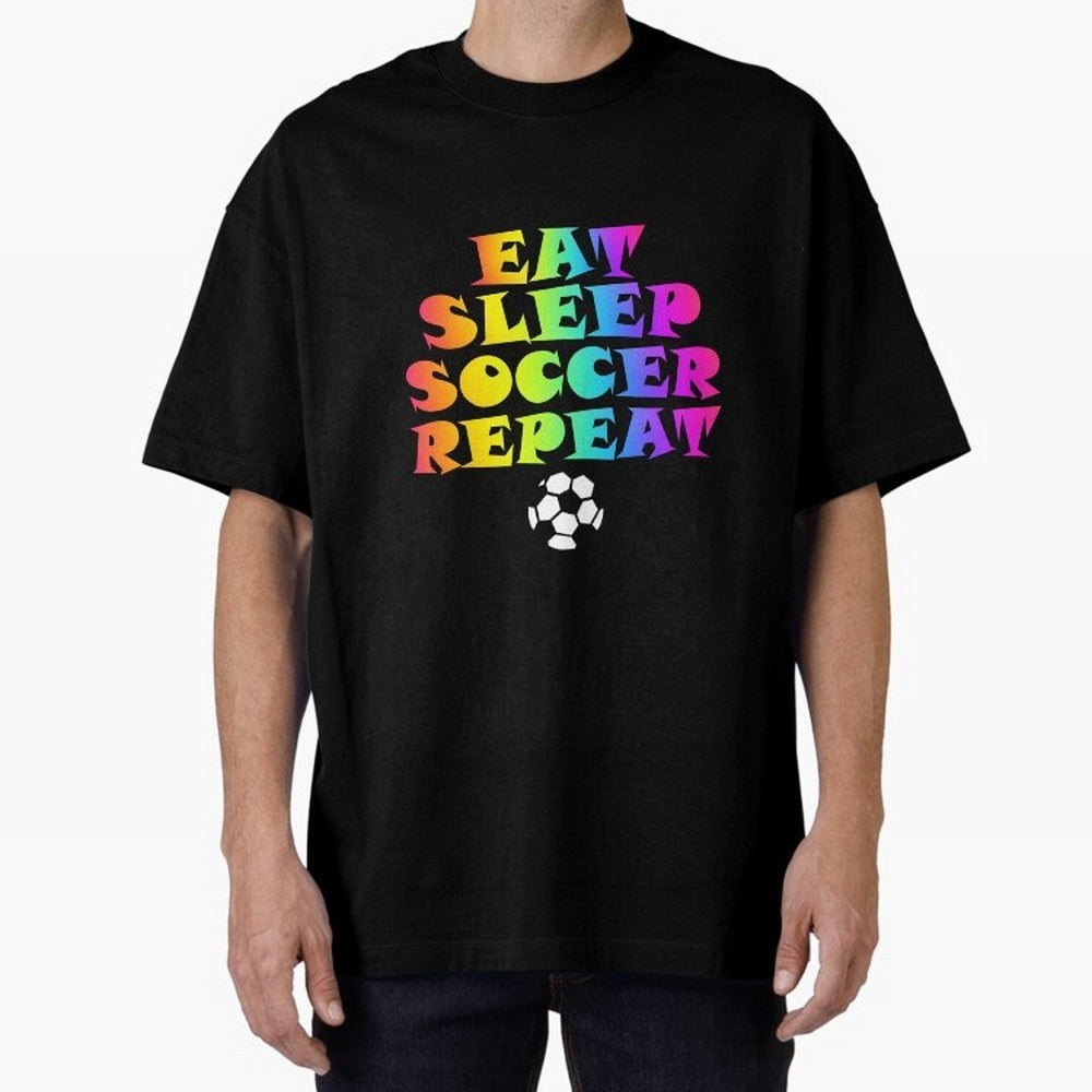 Eat Sleep Soccer Repeat - Football Active T-Shirt Celebrate the Magic of FIFA World Cup 2026 Spirit, Capturing Argentina, Messi and Cristiano Ronaldo, Retro Football Energy, Iconic Rivalries, Trophy Chase Drama and Stadium Atmosphere; Perfect for