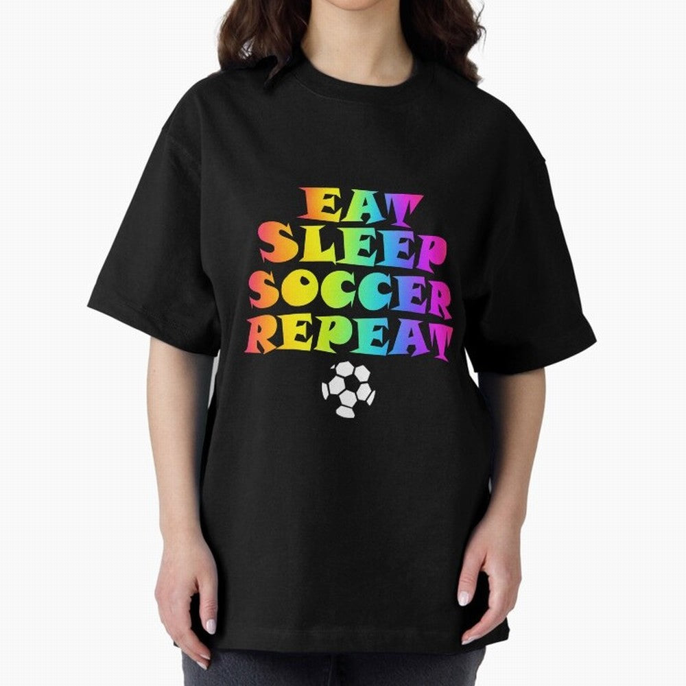 Eat Sleep Soccer Repeat - Football Active T-Shirt Celebrate the Magic of FIFA World Cup 2026 Spirit, Capturing Argentina, Messi and Cristiano Ronaldo, Retro Football Energy, Iconic Rivalries, Trophy Chase Drama and Stadium Atmosphere; Perfect for