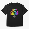 Eat Sleep Soccer Repeat - Football Active T-Shirt Celebrate the Magic of FIFA World Cup 2026 Spirit, Capturing Argentina, Messi and Cristiano Ronaldo, Retro Football Energy, Iconic Rivalries, Trophy Chase Drama and Stadium Atmosphere; Perfect for
