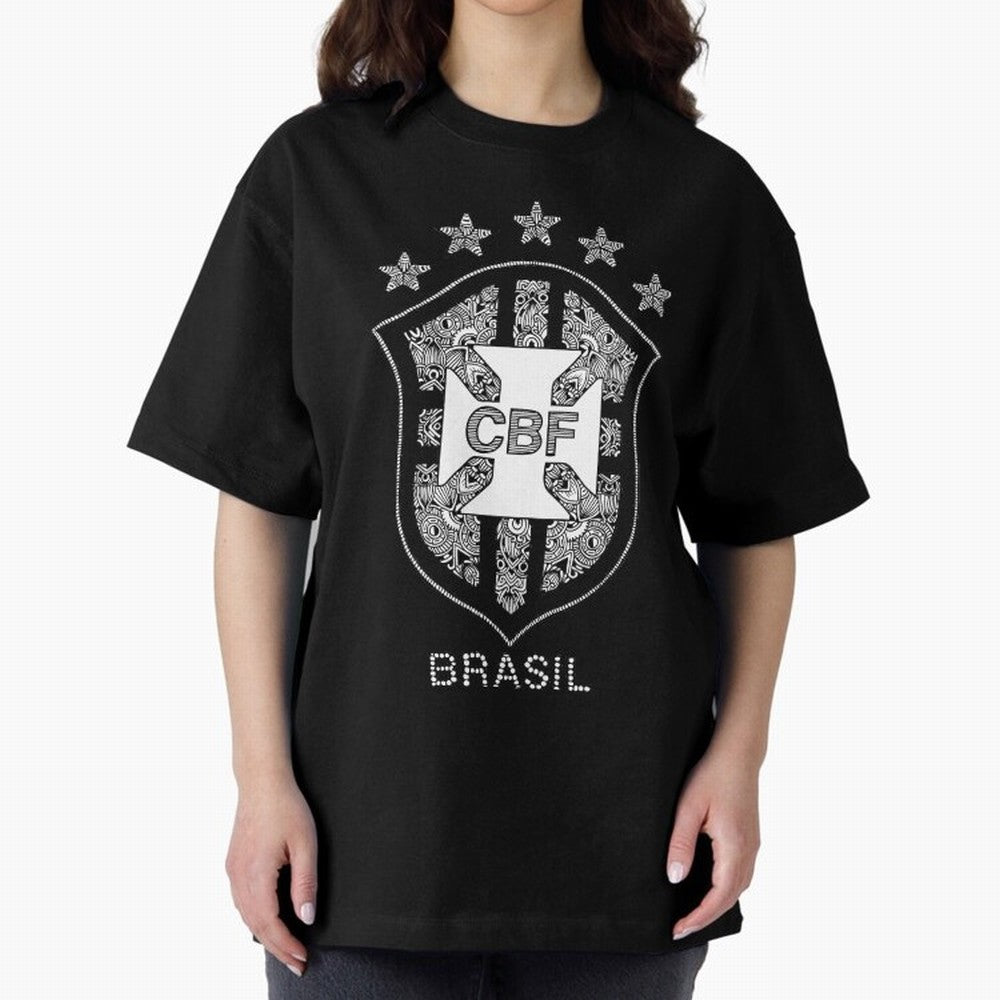 BRASIL NATIONAL FOOTBALL TEAM LOGO Oversized T-Shirt Celebrate Fan Favorites in FIFA World Cup 2026 USA Canada Mexico Driven by Messi, Neymar and Mbappe, England, France and Netherlands Energy, Championship Spirit, Famous Goals, Roaring Crowds and