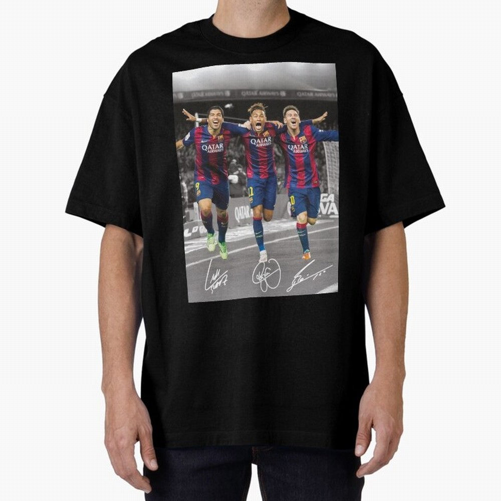 Messi Neymar Suarez Premium T-Shirt Keep Football History Alive during FIFA World Cup 2026 with Haaland and Mbappe, France Energy, Vintage Soccer Flavor, Modern Football Stars, National Flags and Final Night Emotion; Great for Supporters Who Love