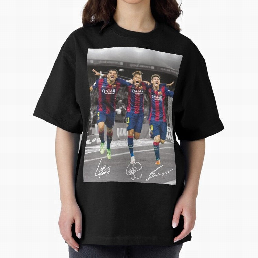 Messi Neymar Suarez Premium T-Shirt Keep Football History Alive during FIFA World Cup 2026 with Haaland and Mbappe, France Energy, Vintage Soccer Flavor, Modern Football Stars, National Flags and Final Night Emotion; Great for Supporters Who Love