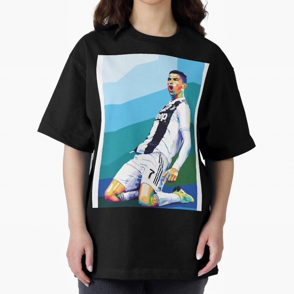 Cristiano Ronaldo Celebration Pop Art Graphic T-Shirt Support the Legends of Global Football Passion for FIFA World Cup 2026, Centered on Messi, England, Global Supporter Spirit, Legendary Goals, National Colors and Tournament Celebration; Ideal