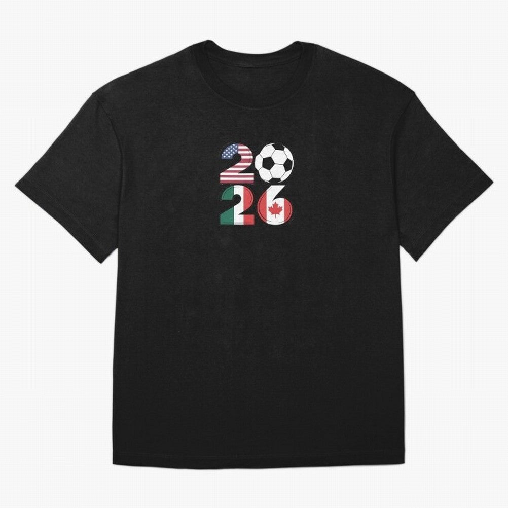 2026 soccer logo Classic T-Shirt Bring Match Day Fire to Global Football Passion for FIFA World Cup 2026, Centered on Messi, CR7 and Mbappe, Argentina and Brazil, Global Supporter Spirit, Legendary Goals, National Colors and Tournament Celebration;