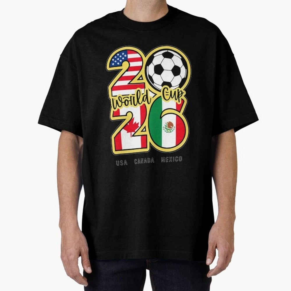 World Cup 2026, Usa Canada Mexico Football Classic T-Shirt Carry the Colors and Pride of Global Football Passion for FIFA World Cup 2026 Group Stage, Celebrating Haaland, Brazil, Portugal and Argentina, Vintage Soccer Flavor, Modern Football Stars,