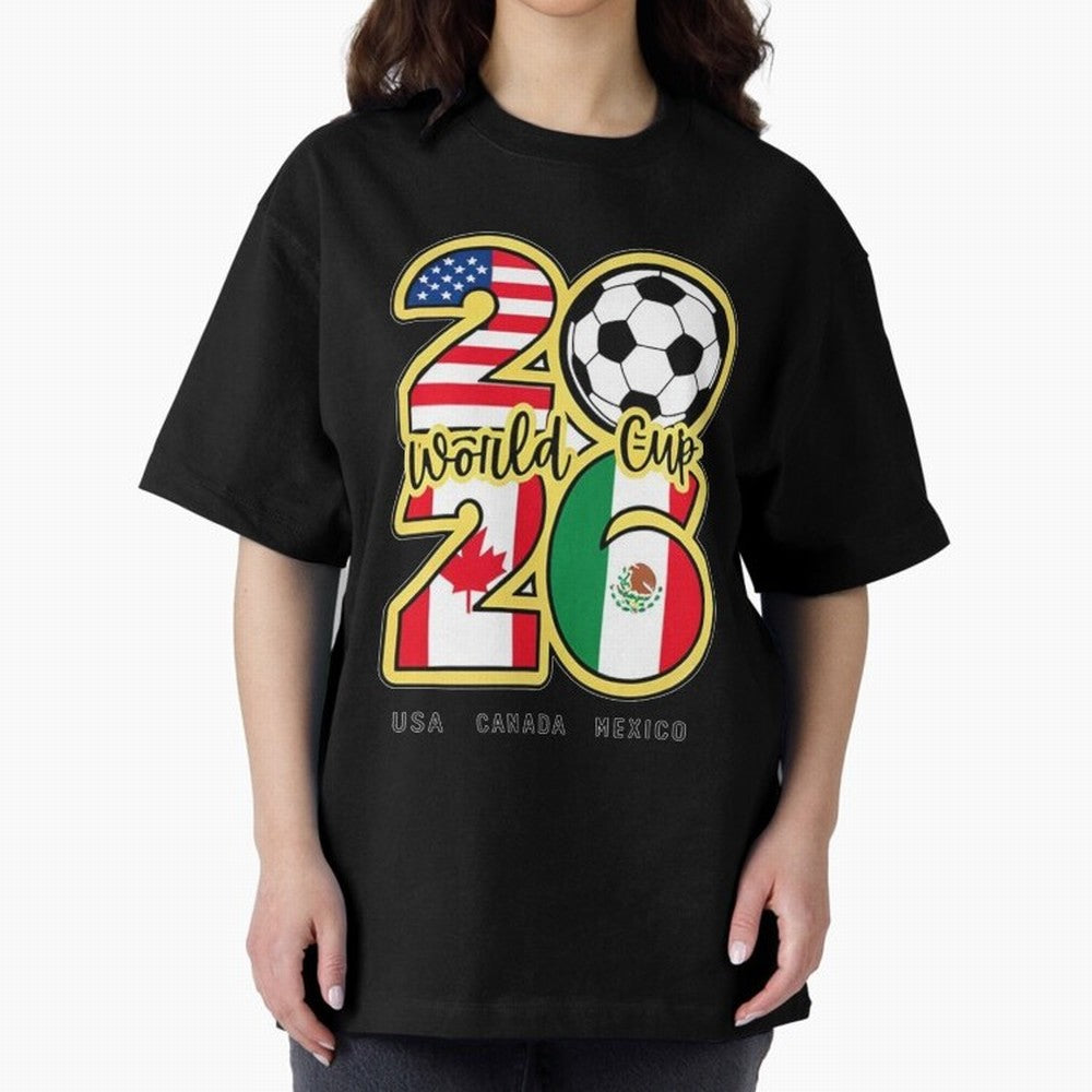 World Cup 2026, Usa Canada Mexico Football Classic T-Shirt Carry the Colors and Pride of Global Football Passion for FIFA World Cup 2026 Group Stage, Celebrating Haaland, Brazil, Portugal and Argentina, Vintage Soccer Flavor, Modern Football Stars,