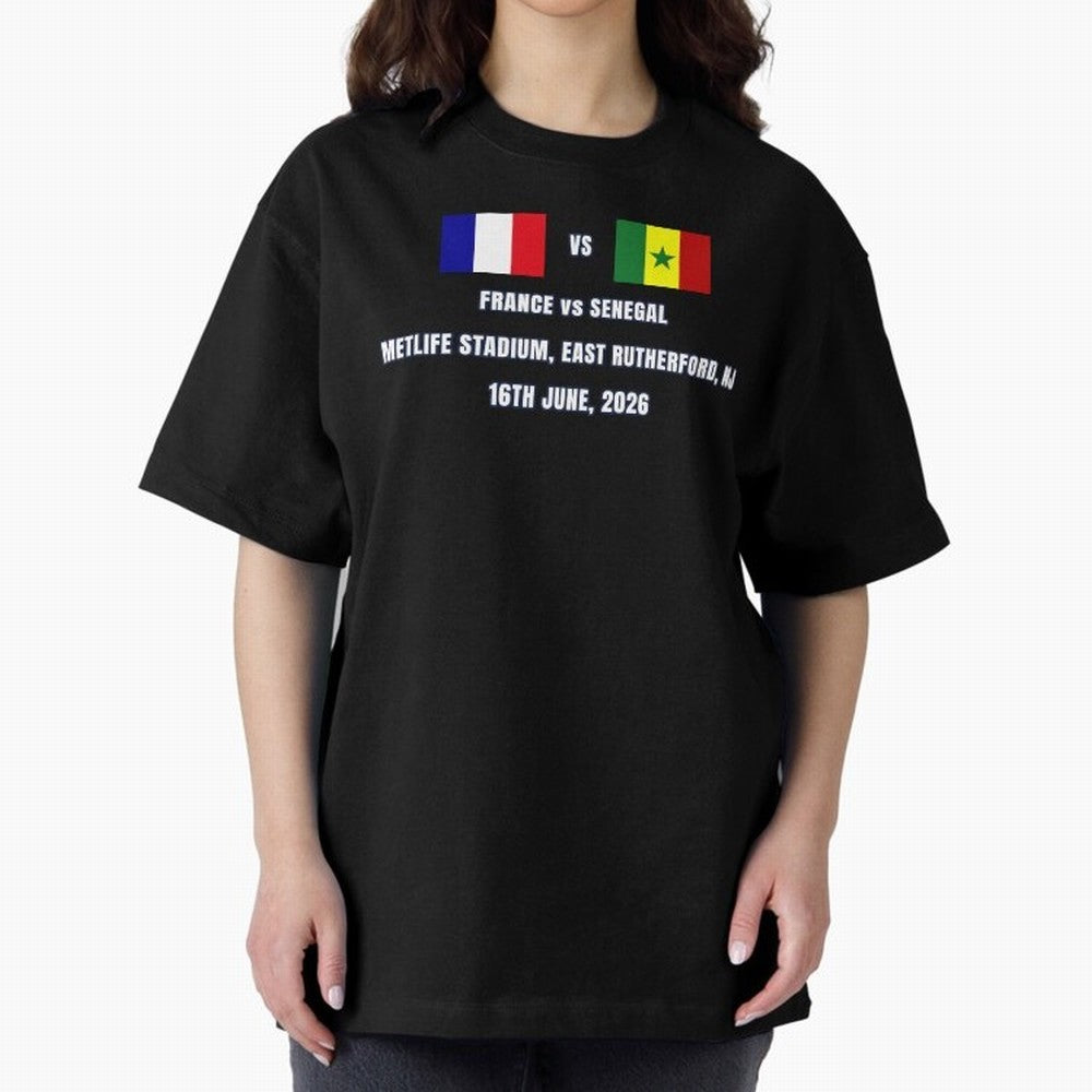France vs Senegal 16 June 2026 ¨C Football Match Design East Rutherford Classic T-Shirt Bring World Football Passion into Match Day Hype around FIFA World Cup 2026 USA Canada Mexico, Mbappe and Neymar, France and Portugal, Game Day Rituals,