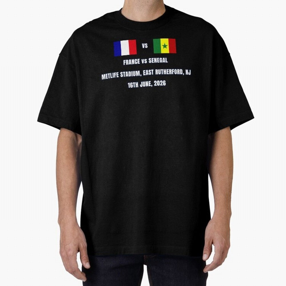 France vs Senegal 16 June 2026 ¨C Football Match Design East Rutherford Classic T-Shirt Bring World Football Passion into Match Day Hype around FIFA World Cup 2026 USA Canada Mexico, Mbappe and Neymar, France and Portugal, Game Day Rituals,