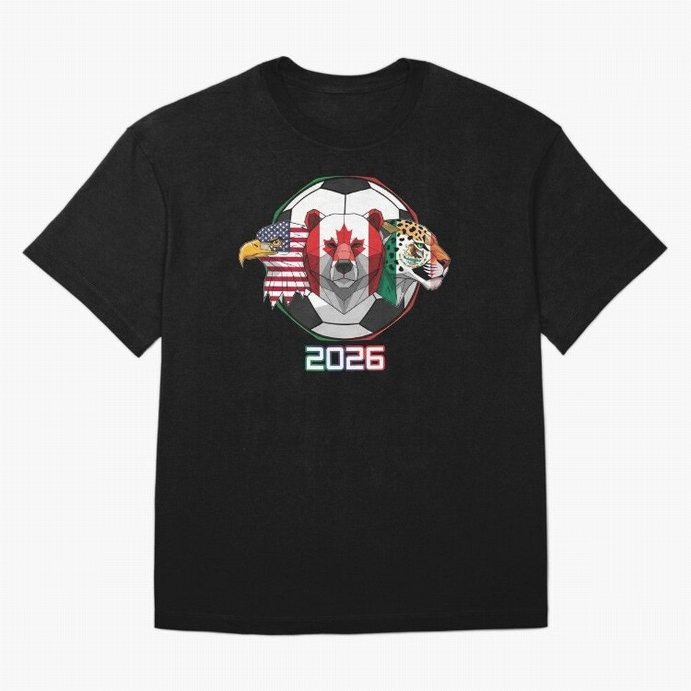 North American Soccer Animals 2026 Classic T-Shirt Honor the Football Icons of FIFA World Cup 2026 Group Stage Celebrating Neymar, Haaland and Cristiano Ronaldo, Argentina, France and Brazil Energy, Supporter Pride, Iconic Celebrations, Legendary