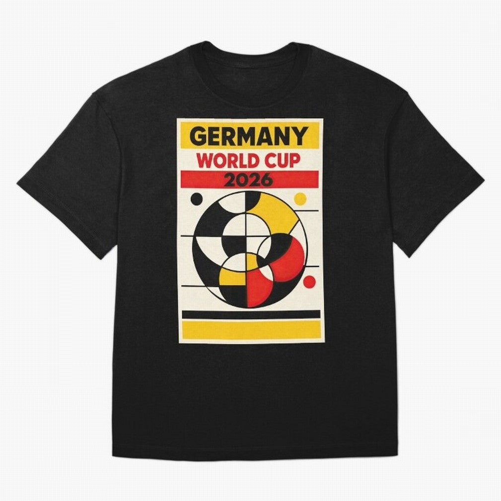 Elegant and Geometrical Germany World Cup 2026 Poster Classic T-Shirt Share Match Day Hype around FIFA World Cup 2026 Group Stage, Messi, CR7 and Mbappe, Brazil, Portugal and Argentina, Champion Mindset, Group Stage Buzz, Knockout Tension and
