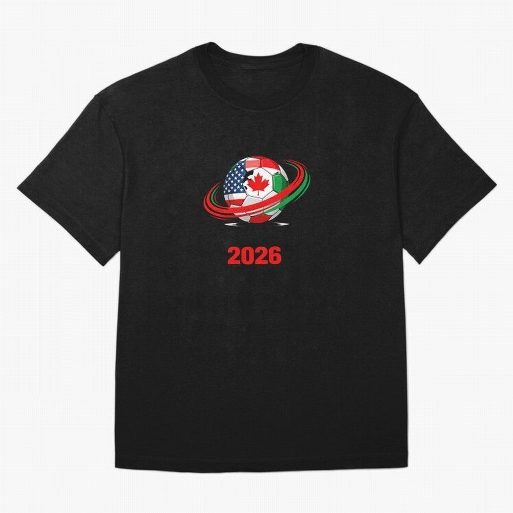 World Cup 2026, Soccer Ball, USA Canada Mexico Football Classic T-Shirt Elevate FIFA World Cup 2026 USA Canada Mexico Spirit, Centered on Argentina, France and Brazil, Haaland, Tournament Hype, Historic Matchups, Family Viewing Parties and Global