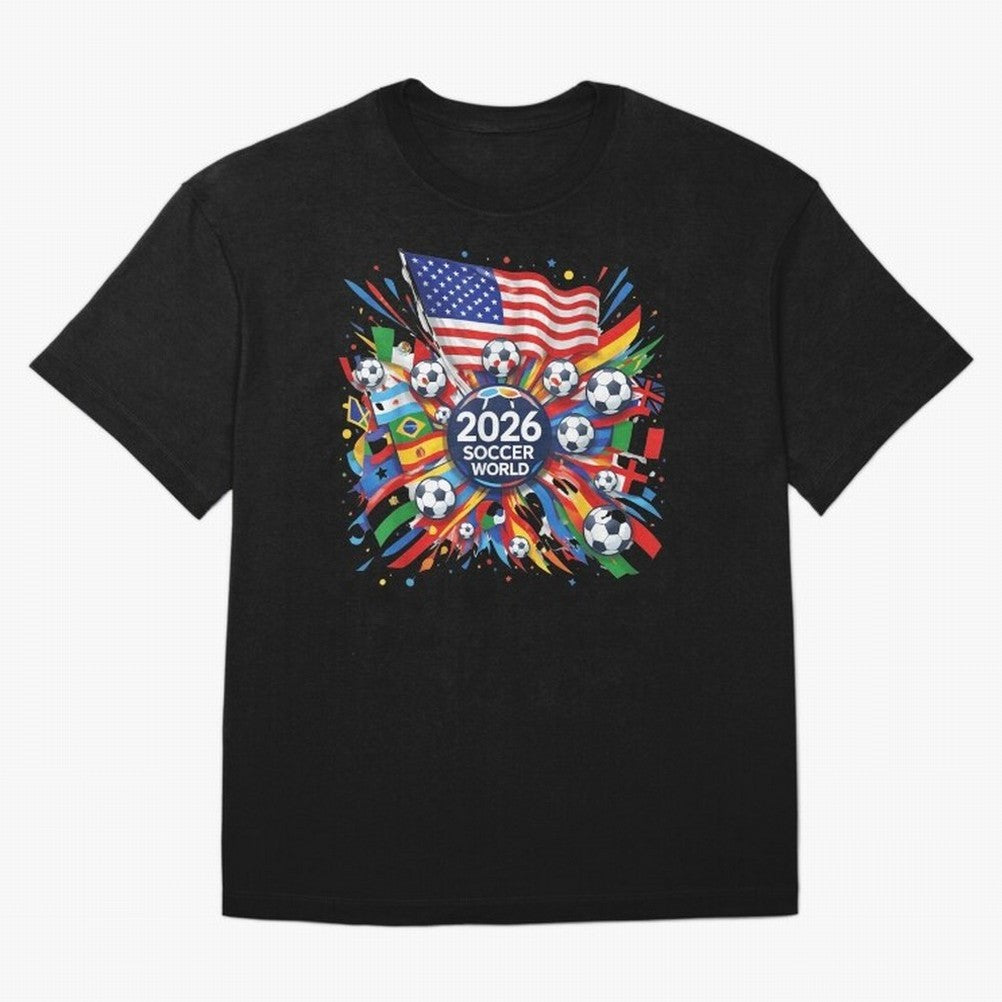 2026 Soccer World Cup United States Mexico Canada Football Championship Tournament Classic T-Shirt Feel FIFA World Cup 2026 for Fans of Neymar and France, Bringing Sports Nostalgia, International Competition, Famous Players and Unforgettable