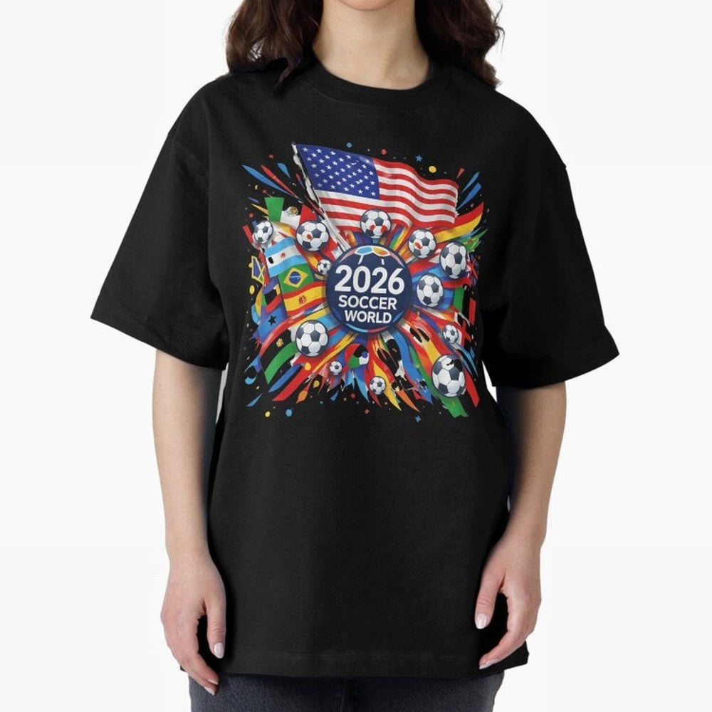2026 Soccer World Cup United States Mexico Canada Football Championship Tournament Classic T-Shirt Feel FIFA World Cup 2026 for Fans of Neymar and France, Bringing Sports Nostalgia, International Competition, Famous Players and Unforgettable