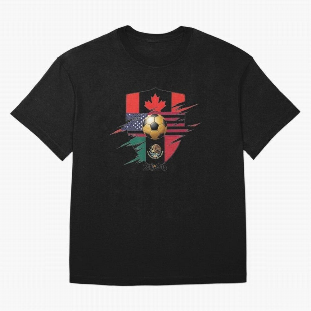 Golden Soccer Ball 2026 Host Nations Emblem Classic T-Shirt Join the Global Buzz around Global Football Passion for FIFA World Cup 2026 USA Canada Mexico, Made for CR7 and Messi, France, Fan Favorite Moments, National Team Passion, Big Match Drama
