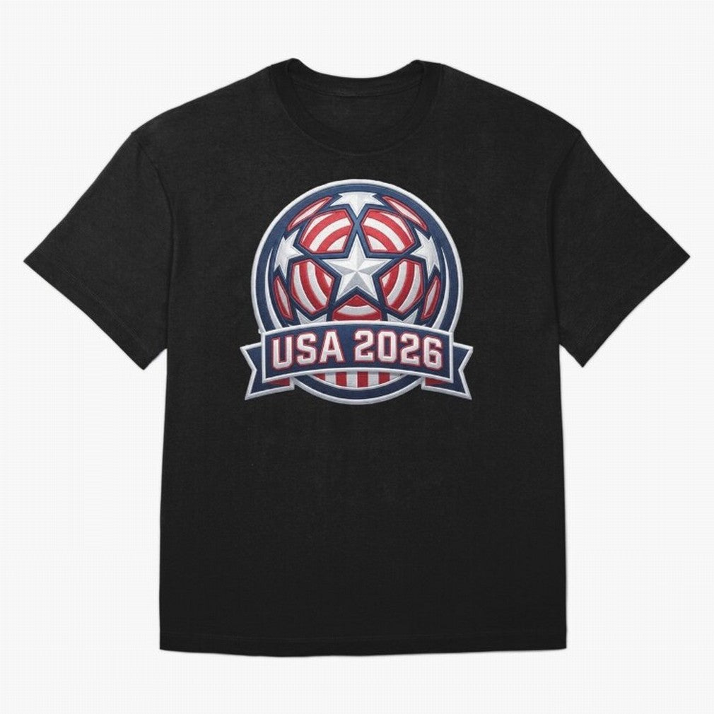 USA 2026 World Cup T-Shirt - Star Spangled Soccer Design - American Host Fan Tee Classic T-Shirt Honor Champions and Dreams in FIFA World Cup 2026 Celebrating Messi, CR7 and Mbappe, France and Portugal Energy, Goal Celebration Energy, Supporter