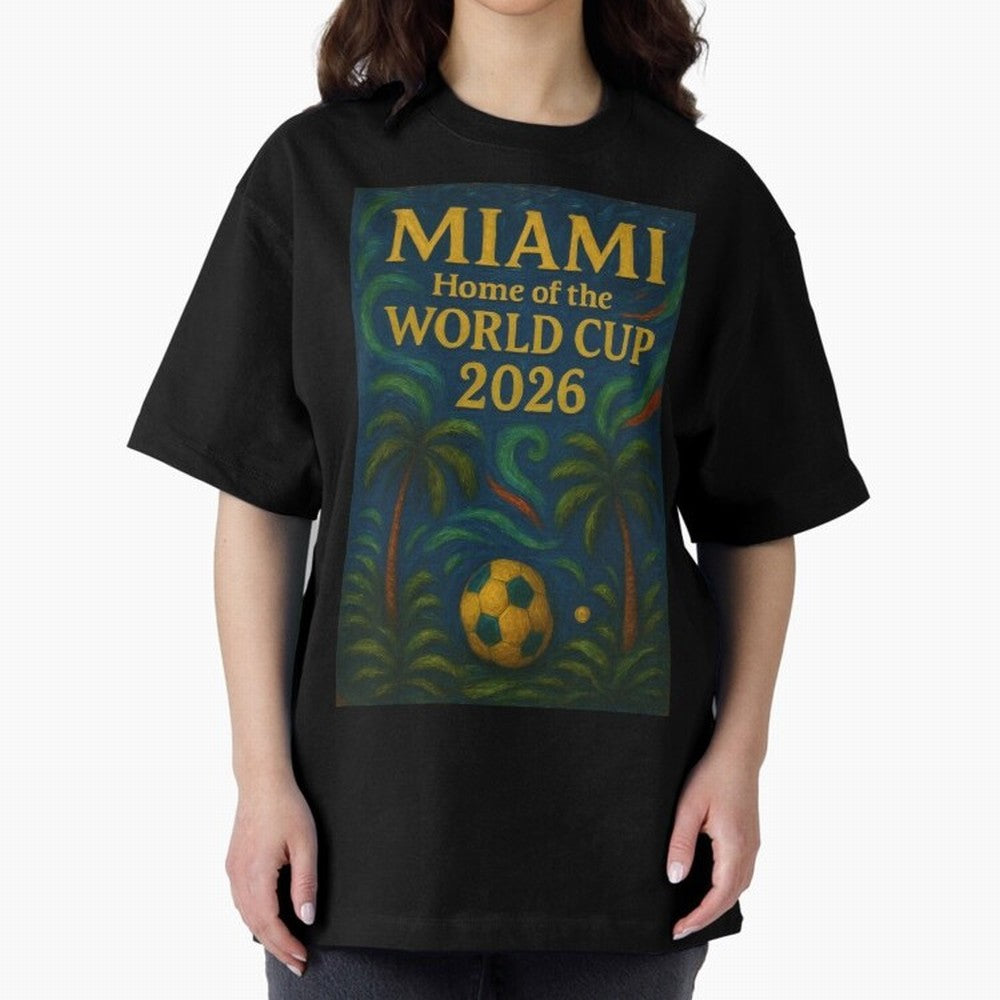Miami Home of the World Cup 2026 Soccer Fan Poster ¡ª Tropical Art Print Classic T-Shirt Live for the Drama of FIFA World Cup 2026 Group Stage Spirit, Filled with England and Germany, CR7, Vintage Soccer Flavor, Modern Football Stars, National