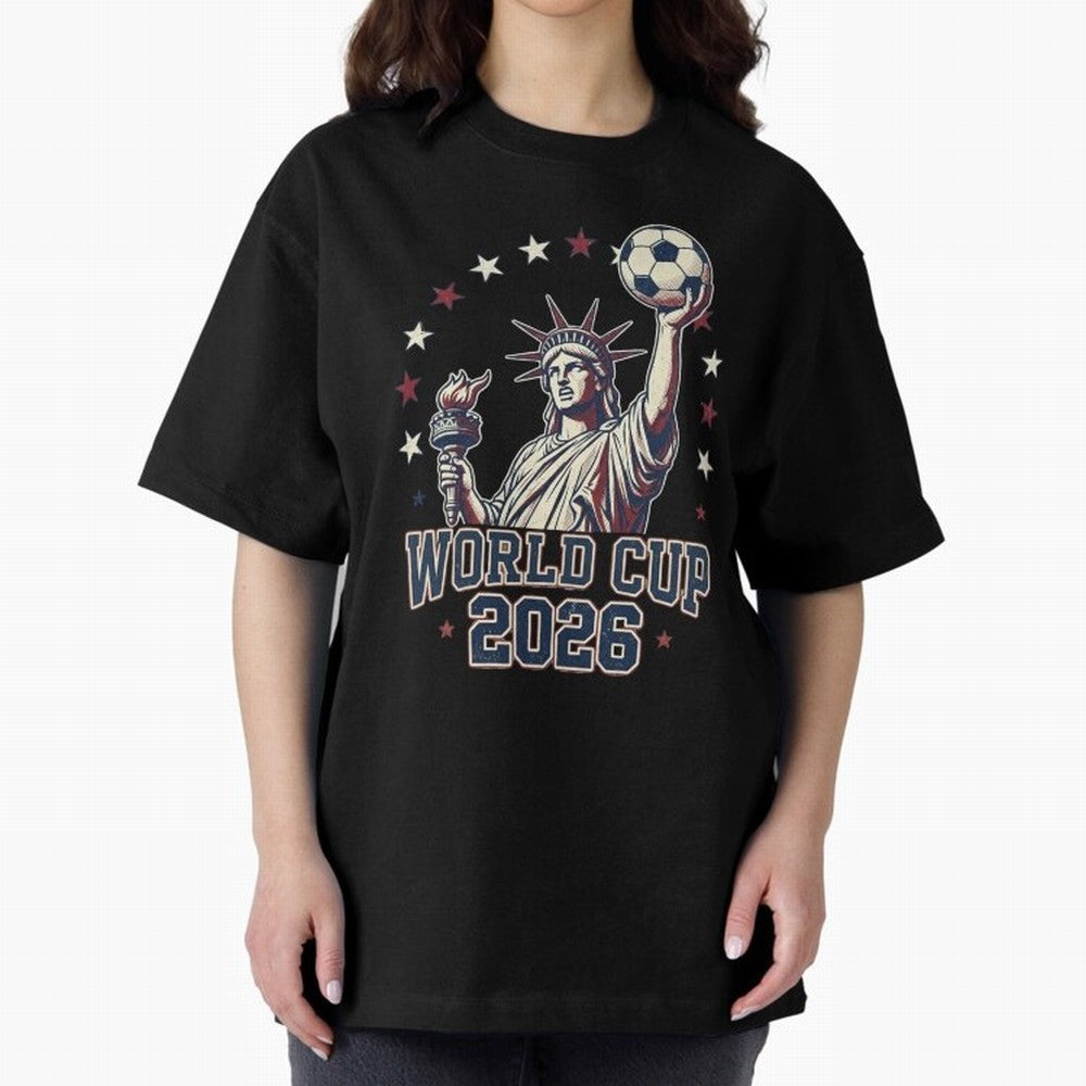 World Cup 2026 USA Soccer Statue Liberty Classic T-Shirt Celebrate Unforgettable Nights in FIFA World Cup 2026 Group Stage Spirit, Capturing England, France and Netherlands, Messi, Neymar and Mbappe, Goal Celebration Energy, Supporter Heritage,