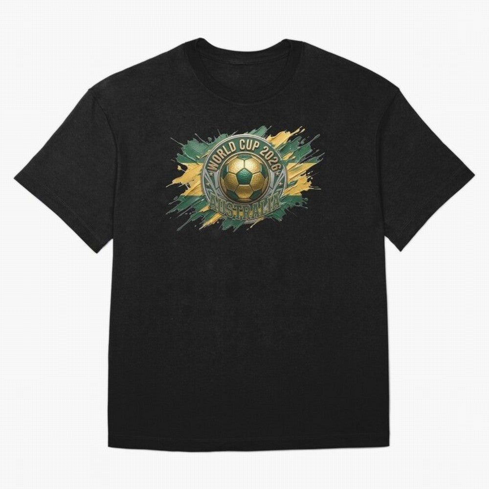 World Cup 2026 Australia Soccer Ball Paint Splash Classic T-Shirt Make Game Day About the FIFA World Cup 2026 Journey through Neymar, Haaland and Cristiano Ronaldo Highlights, Portugal, Spain and Germany Pride, Goal Celebration Energy, Supporter