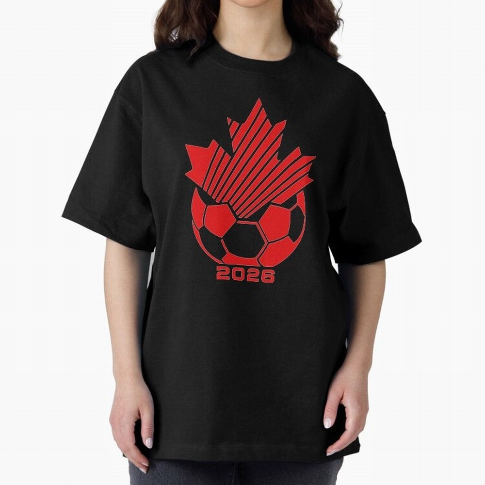 Red Maple Leaf Soccer 2026 Emblem Classic T-Shirt Share FIFA World Cup 2026 for Fans of Neymar and England, Bringing Global Supporter Spirit, Legendary Goals, National Colors and Tournament Celebration; Great for Supporters Who Love Legendary