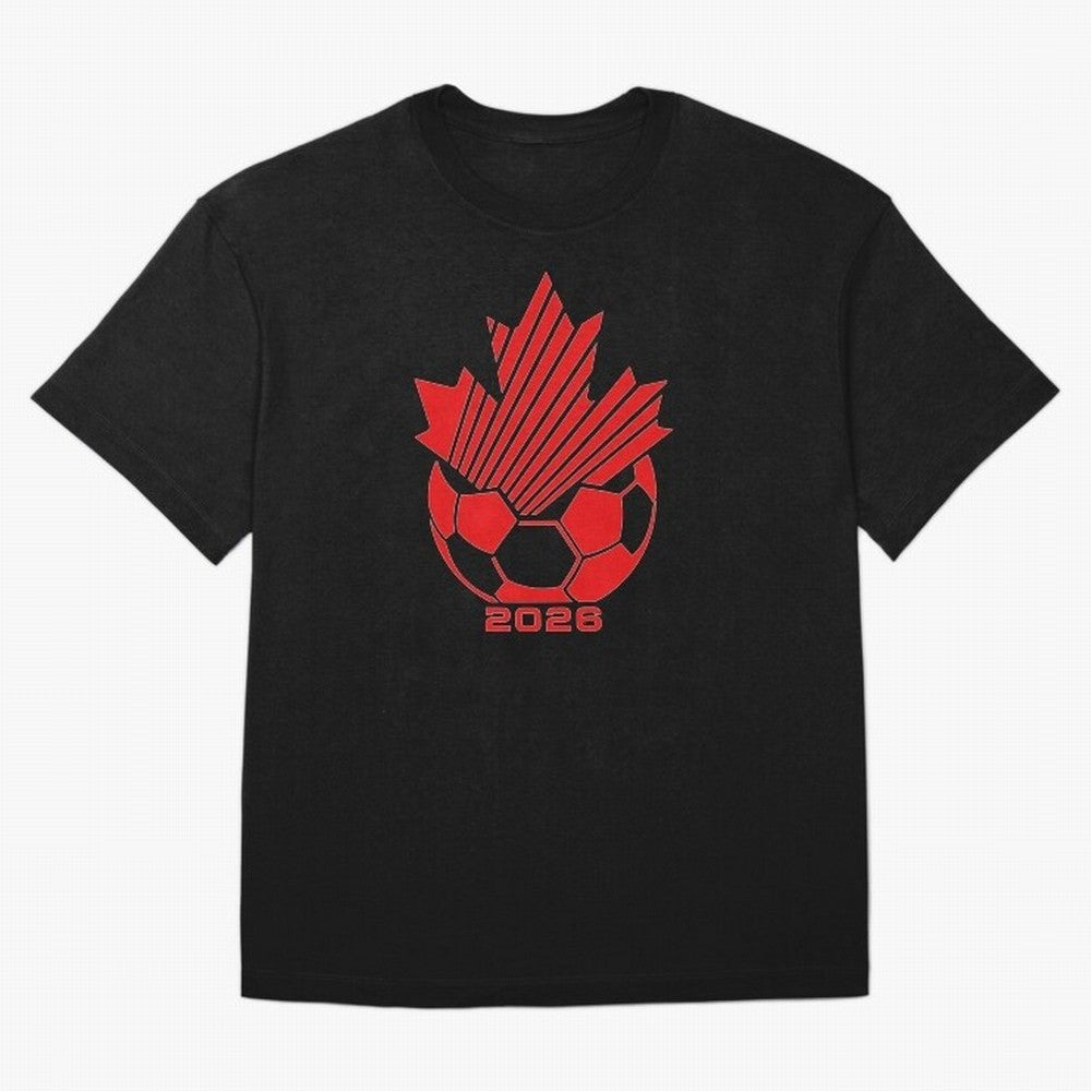 Red Maple Leaf Soccer 2026 Emblem Classic T-Shirt Share FIFA World Cup 2026 for Fans of Neymar and England, Bringing Global Supporter Spirit, Legendary Goals, National Colors and Tournament Celebration; Great for Supporters Who Love Legendary