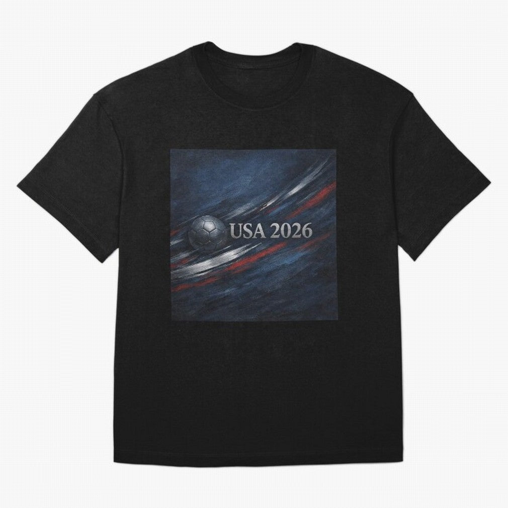 USA 2026 Soccer Emblem Inspired Classic T-Shirt Embrace Match Day Hype around FIFA World Cup 2026 Group Stage, Messi, Neymar and Mbappe, Portugal, Football History, Final Match Energy, Crowd Noise and Once in a Lifetime Moments; Perfect for