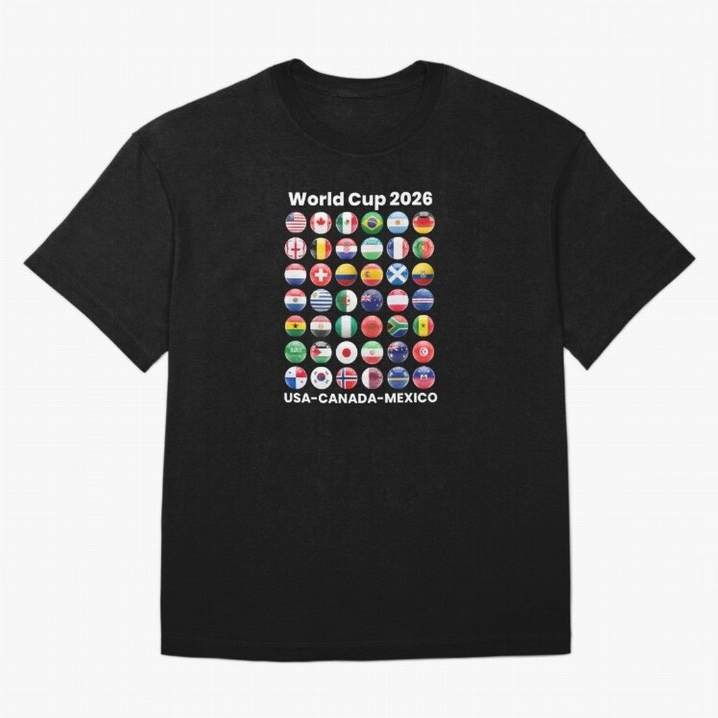 Soccer World Cup 2026 all Country Ball Football Fan Game Day Youth Sports Apparel For Men Women Kids Clothing Classic T-Shirt Bring Retro Soccer Energy to FIFA World Cup 2026 Group Stage for Fans of Haaland and Mbappe and Argentina, Bringing
