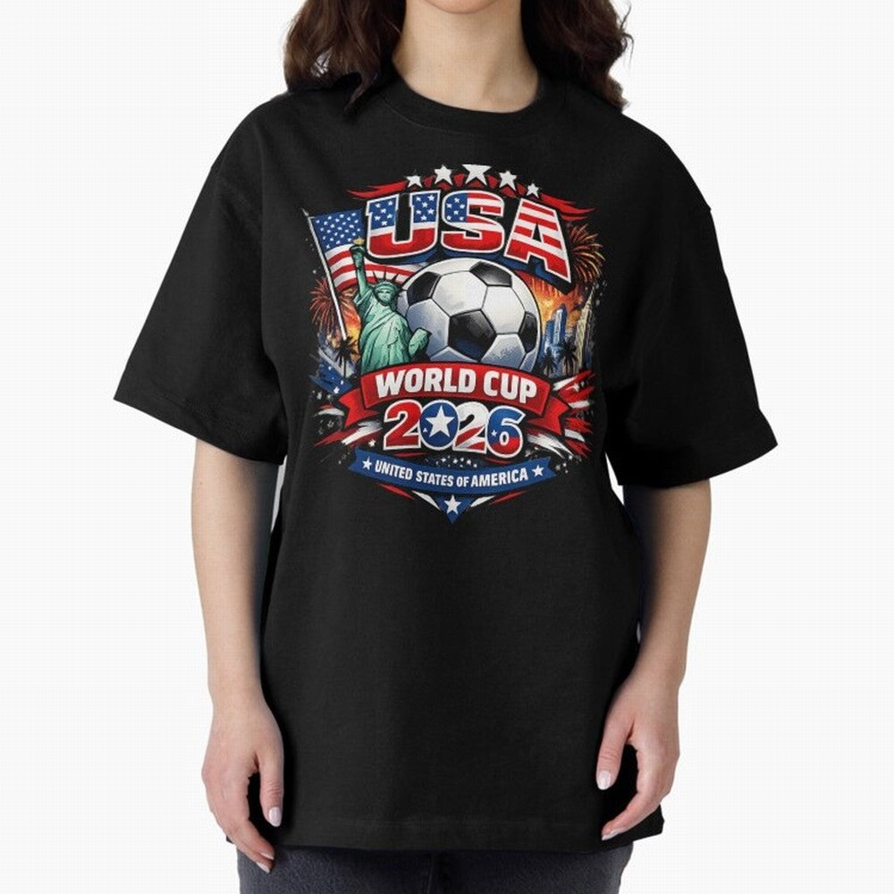 USA World Cup 2026 Soccer Graphic ¨C Patriotic Football Fan Art Classic T-Shirt Share FIFA World Cup 2026 Spirit, Featuring Argentina, France and Brazil, Neymar, Stadium Memories, Football Loyalty, International Chants and Championship Tradition;