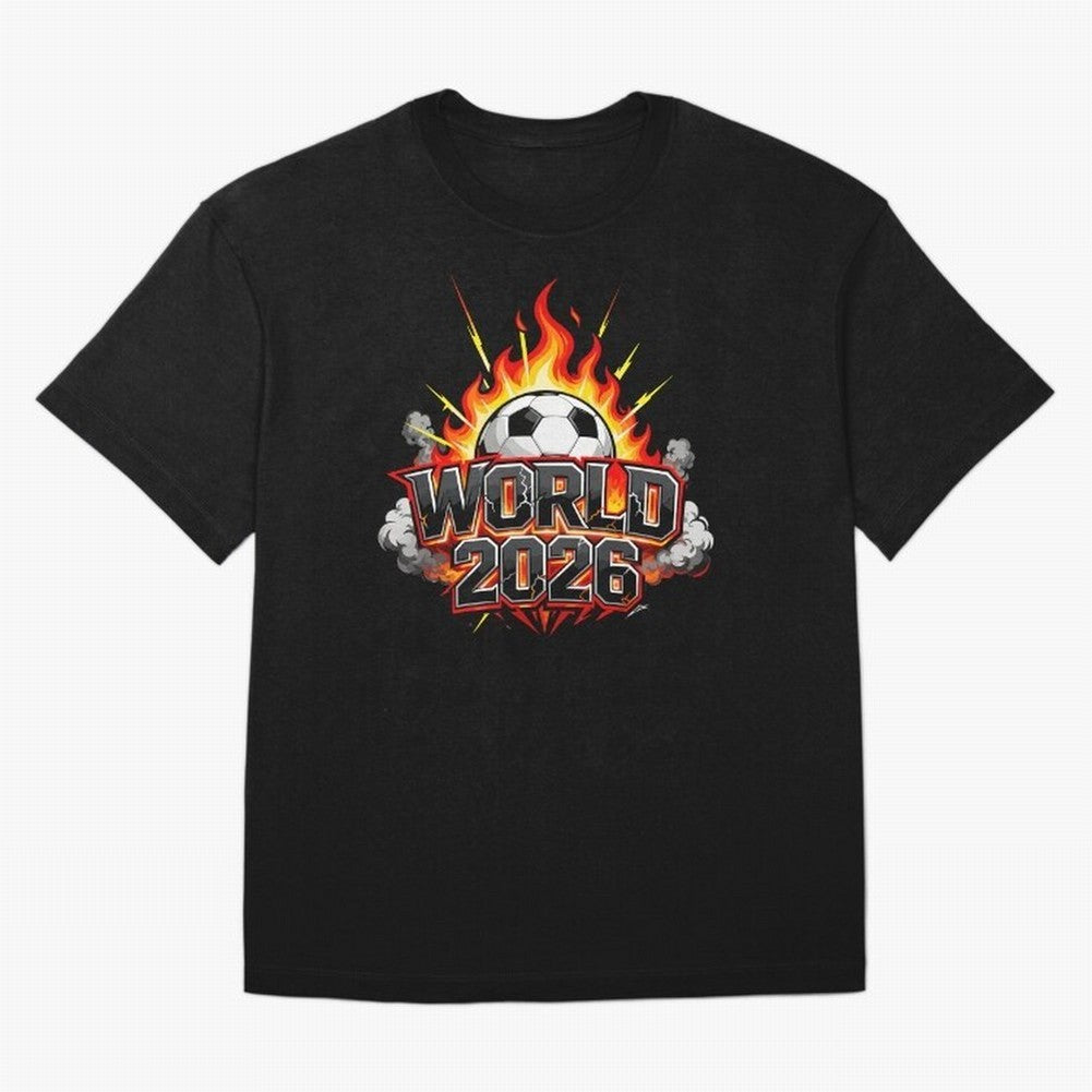 World 2026 Soccer Ball On Fire Football Tournament Classic T-Shirt Bring Champion Energy into FIFA World Cup 2026 Group Stage with Haaland, Brazil Energy, Stadium Chants, National Pride, Trophy Dreams and Unforgettable Football Memories; Perfect