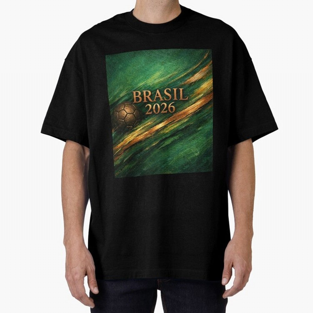 Brasil 2026 Soccer Theme Dark Green Classic T-Shirt Share the Excitement of FIFA World Cup 2026 USA Canada Mexico Spirit, Driven by England and Germany, Neymar, Haaland and Cristiano Ronaldo, Classic Soccer Heritage, Championship Pressure, Fan