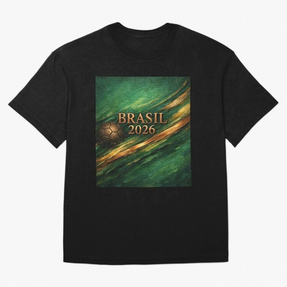 Brasil 2026 Soccer Theme Dark Green Classic T-Shirt Share the Excitement of FIFA World Cup 2026 USA Canada Mexico Spirit, Driven by England and Germany, Neymar, Haaland and Cristiano Ronaldo, Classic Soccer Heritage, Championship Pressure, Fan