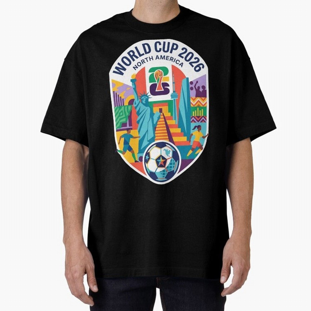 World Cup 2026 North America Soccer Tournament Colorful Emblem Classic T-Shirt Build FIFA World Cup 2026 USA Canada Mexico Spirit, Connected to Spain, Messi and Cristiano Ronaldo, Football Passion, Legendary Performances, Festival Vibes and