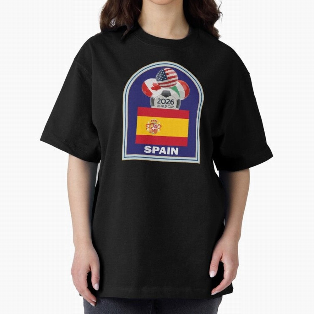 Spain 2026 Soccer T-shirt Classic T-Shirt Celebrate FIFA World Cup 2026 USA Canada Mexico for Fans of Cristiano Ronaldo and Argentina, Bringing Global Supporter Spirit, Legendary Goals, National Colors and Tournament Celebration; Built for