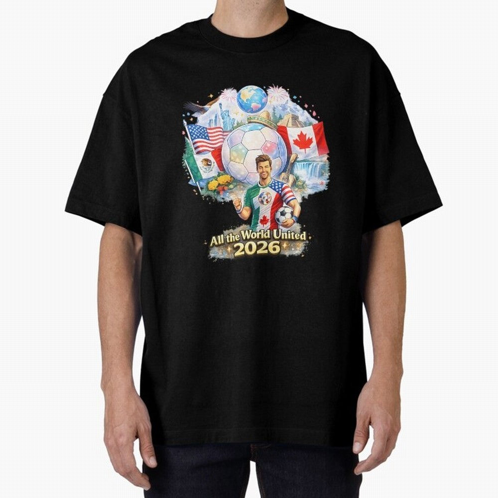 All The World United 2026 Football Classic T-Shirt Represent Football Lovers during Match Day Hype around FIFA World Cup 2026 USA Canada Mexico, Neymar, Brazil, Football Passion, Legendary Performances, Festival Vibes and Supporter Community;