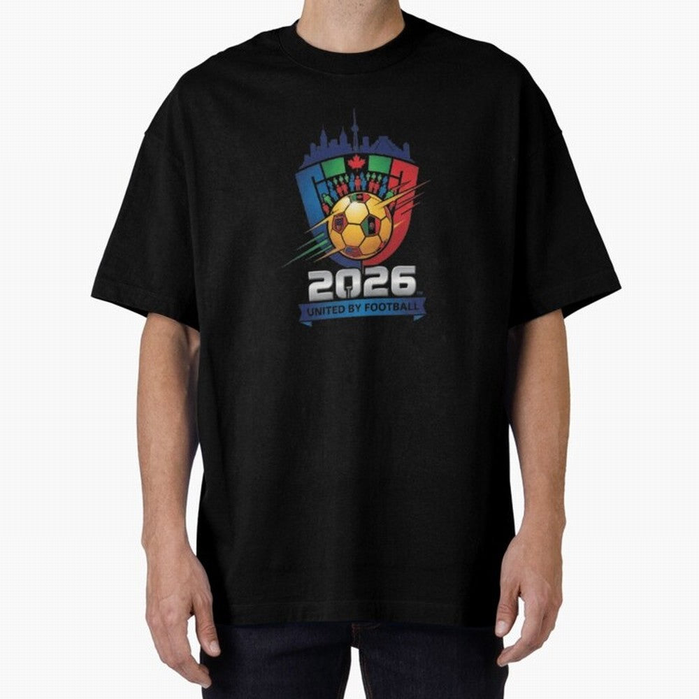 2026 World Cup United by Football Shield Emblem with Skyline Classic T-Shirt Bring Trophy Dreams to FIFA World Cup 2026 Spirit, Connected to England and Germany, Mbappe, Champion Mindset, Group Stage Buzz, Knockout Tension and Passionate Fan