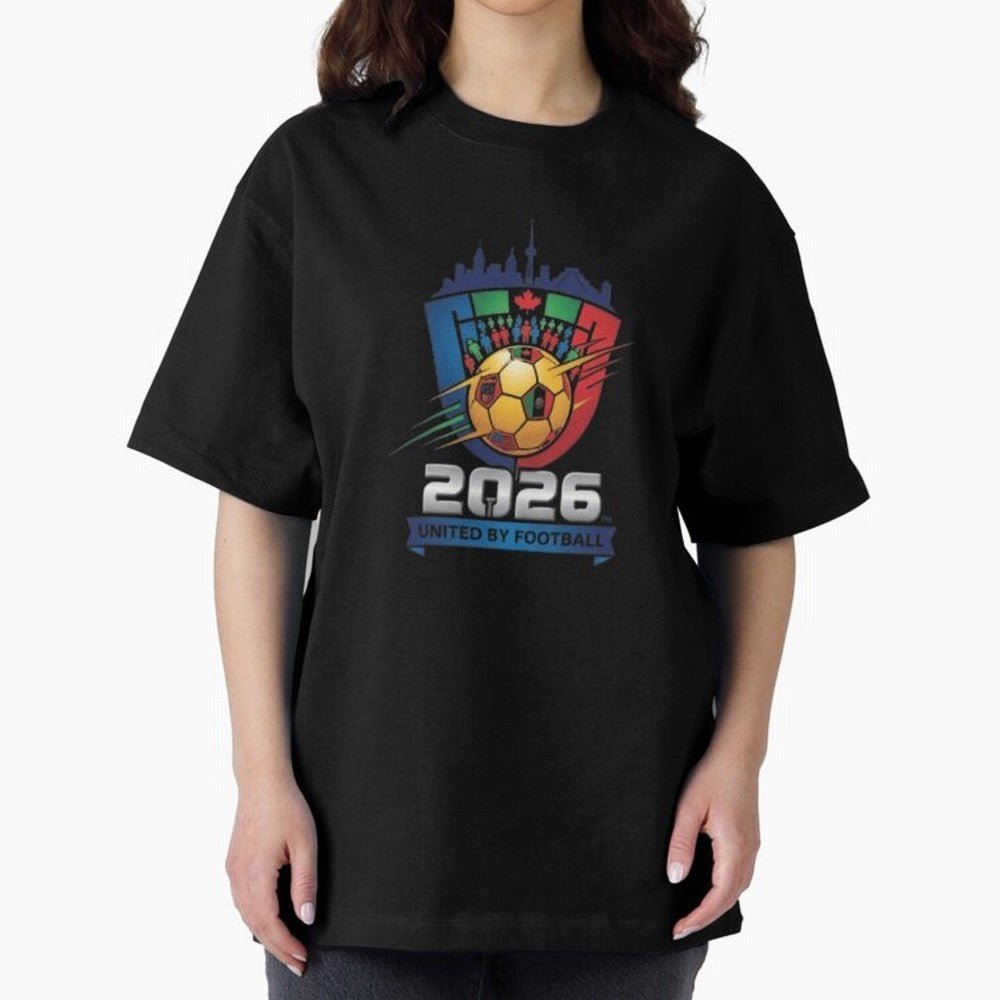 2026 World Cup United by Football Shield Emblem with Skyline Classic T-Shirt Bring Trophy Dreams to FIFA World Cup 2026 Spirit, Connected to England and Germany, Mbappe, Champion Mindset, Group Stage Buzz, Knockout Tension and Passionate Fan