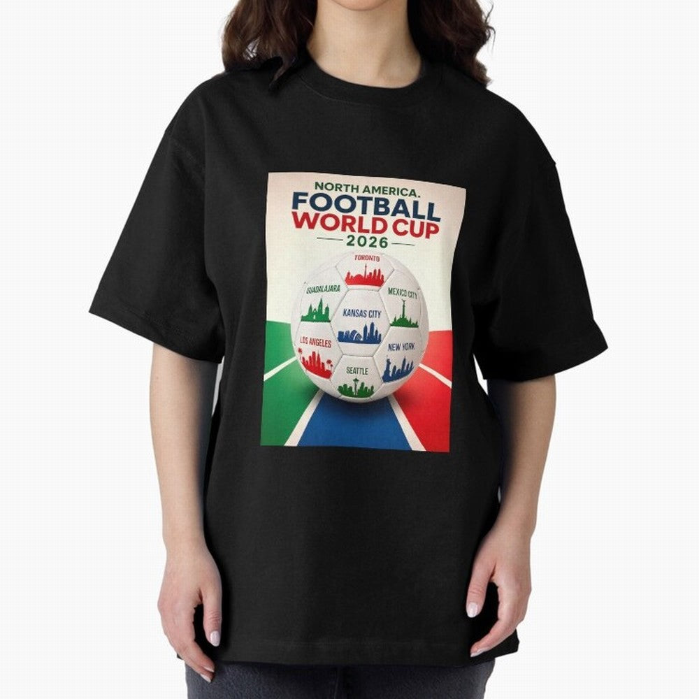 North America Football 2026 Classic T-Shirt Carry the Dream of FIFA World Cup 2026 Group Stage for Fans of CR7 and Messi and England and Germany, Bringing Championship Spirit, Famous Goals, Roaring Crowds and International Football Unity; Made for