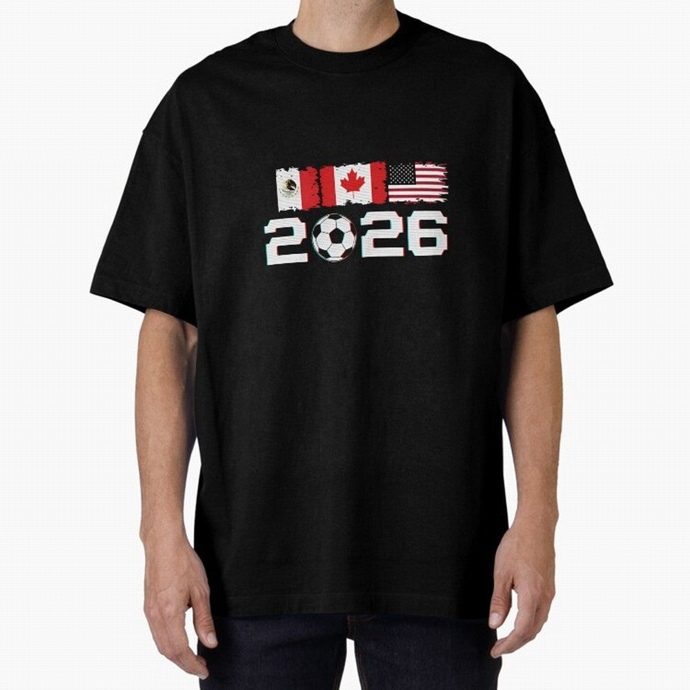 Glitched United 2026 Cup - North America Emblem Part 2 T-Shirt_82924673 Classic T-Shirt Honor Champions and Dreams in Match Day Hype around FIFA World Cup 2026 Group Stage, CR7 and Messi, Portugal, Spain and Germany, Stadium Chants, National Pride,