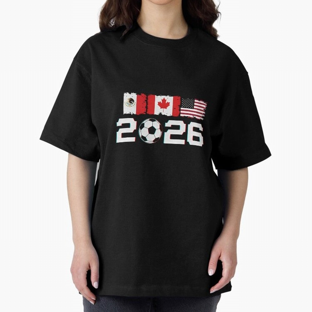 Glitched United 2026 Cup - North America Emblem Part 2 T-Shirt_82924673 Classic T-Shirt Honor Champions and Dreams in Match Day Hype around FIFA World Cup 2026 Group Stage, CR7 and Messi, Portugal, Spain and Germany, Stadium Chants, National Pride,