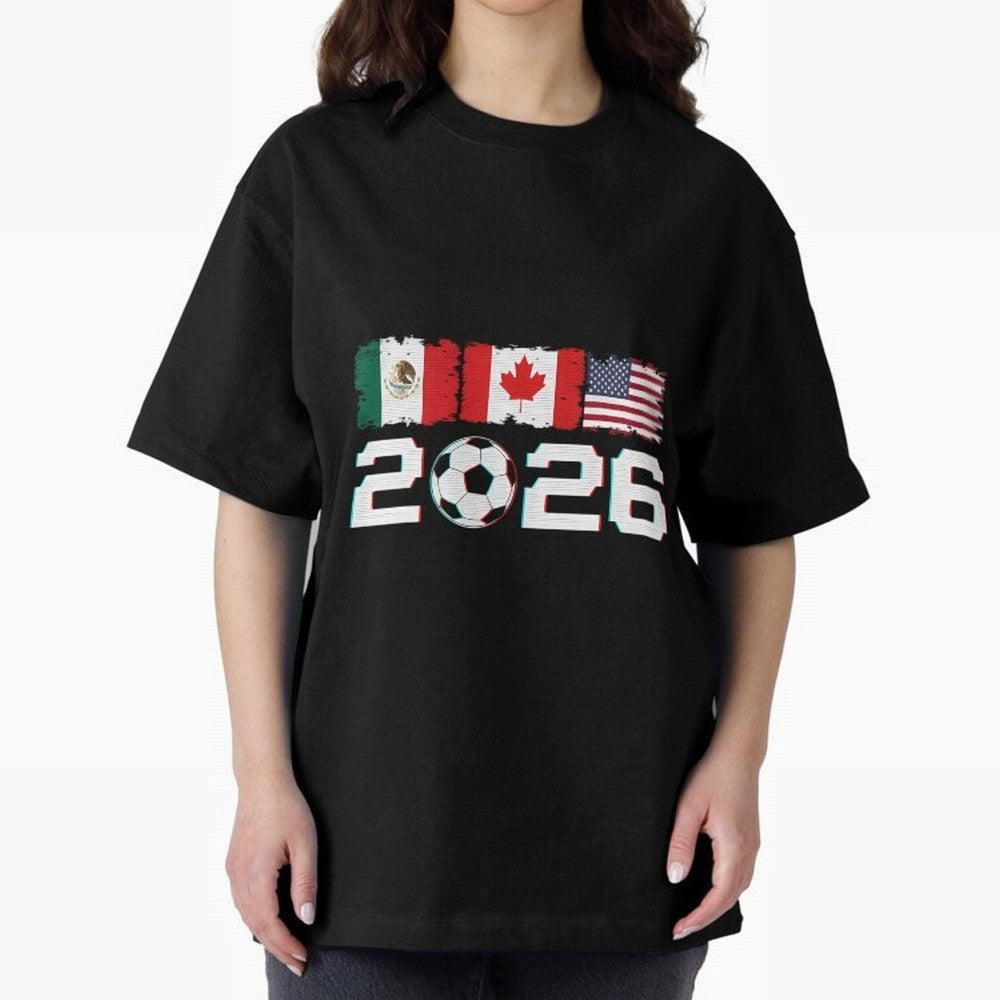 Glitched United 2026 Cup North America Emblem Part Classic T-Shirt Step into Global Football Passion for FIFA World Cup 2026 USA Canada Mexico, Made for Mbappe and Neymar, Spain and Netherlands, Supporter Pride, Iconic Celebrations, Legendary Names