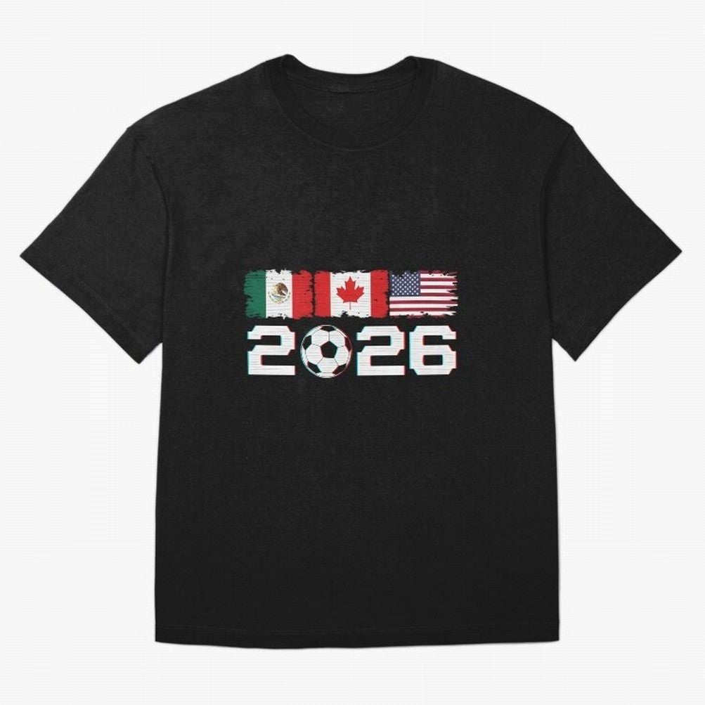 Glitched United 2026 Cup North America Emblem Part Classic T-Shirt Step into Global Football Passion for FIFA World Cup 2026 USA Canada Mexico, Made for Mbappe and Neymar, Spain and Netherlands, Supporter Pride, Iconic Celebrations, Legendary Names