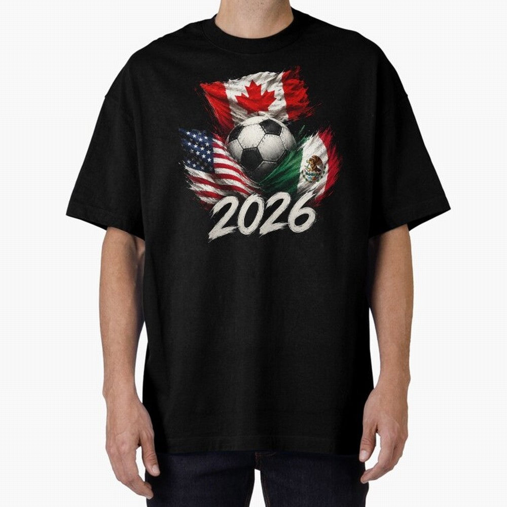 Soccer 2026 USA Canada Mexico ¨C World Football Flags Design Classic T-Shirt Turn Up for the FIFA World Cup 2026 Group Stage Journey through CR7 and Messi Highlights, England and Germany Pride, Goal Celebration Energy, Supporter Heritage, Football